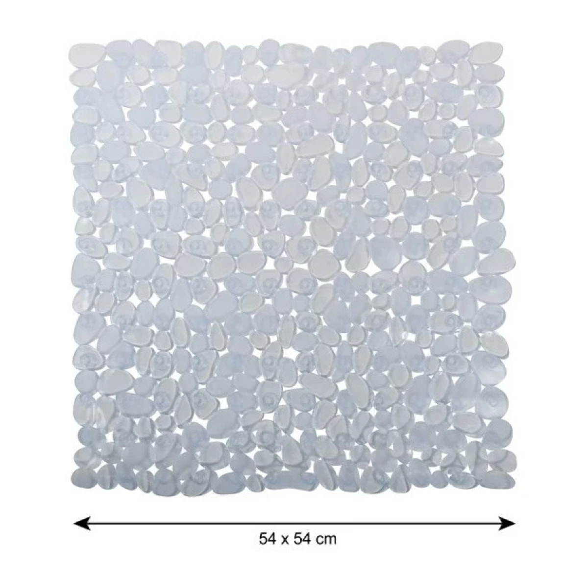 Tapis Fond de douche PVC GALETS 53x53cm Transparent MSV