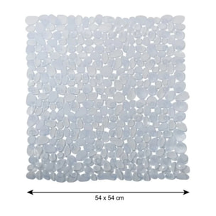 Tapis Fond de douche PVC GALETS 53x53cm Transparent MSV