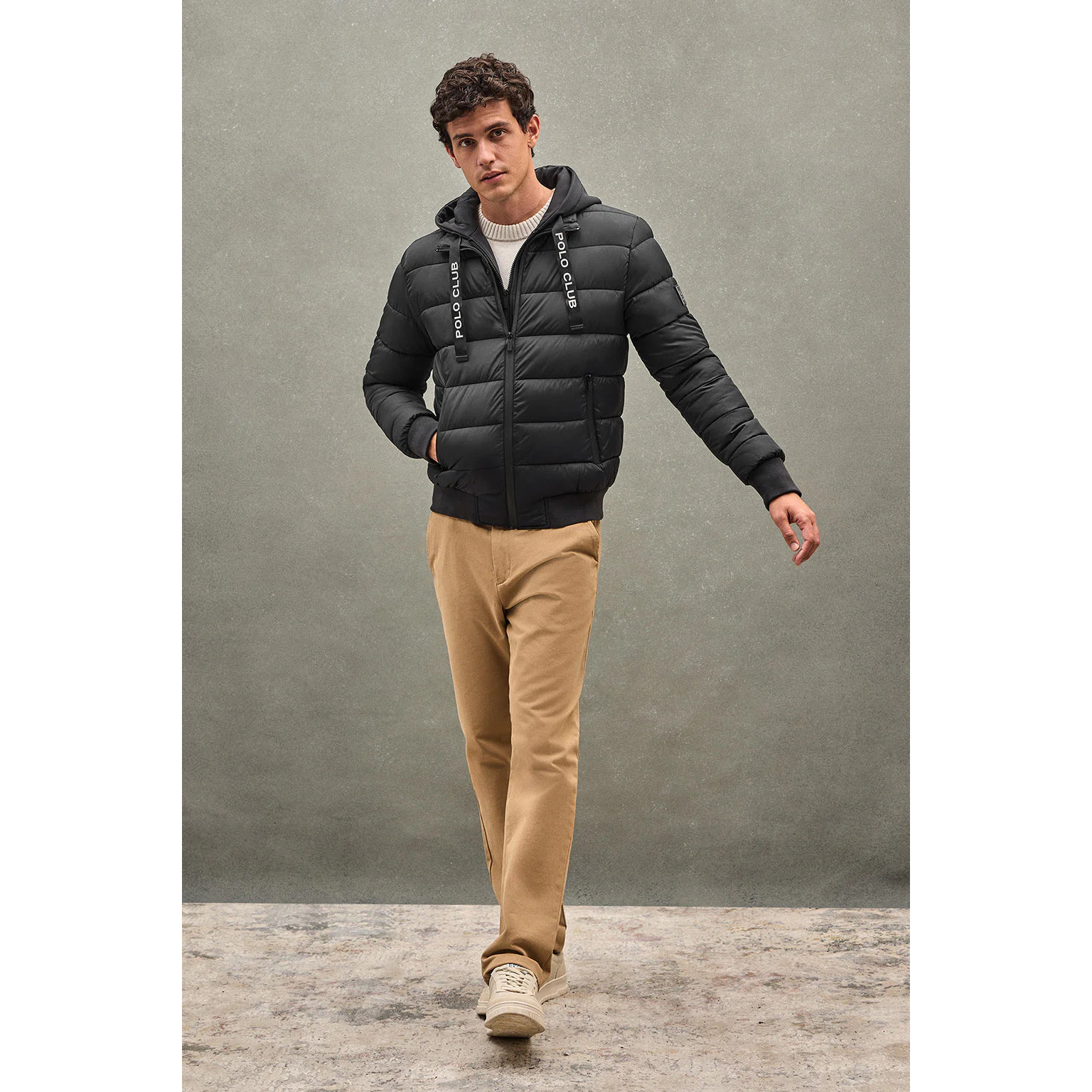 Chaqueta Comet negra con logo Polo Club