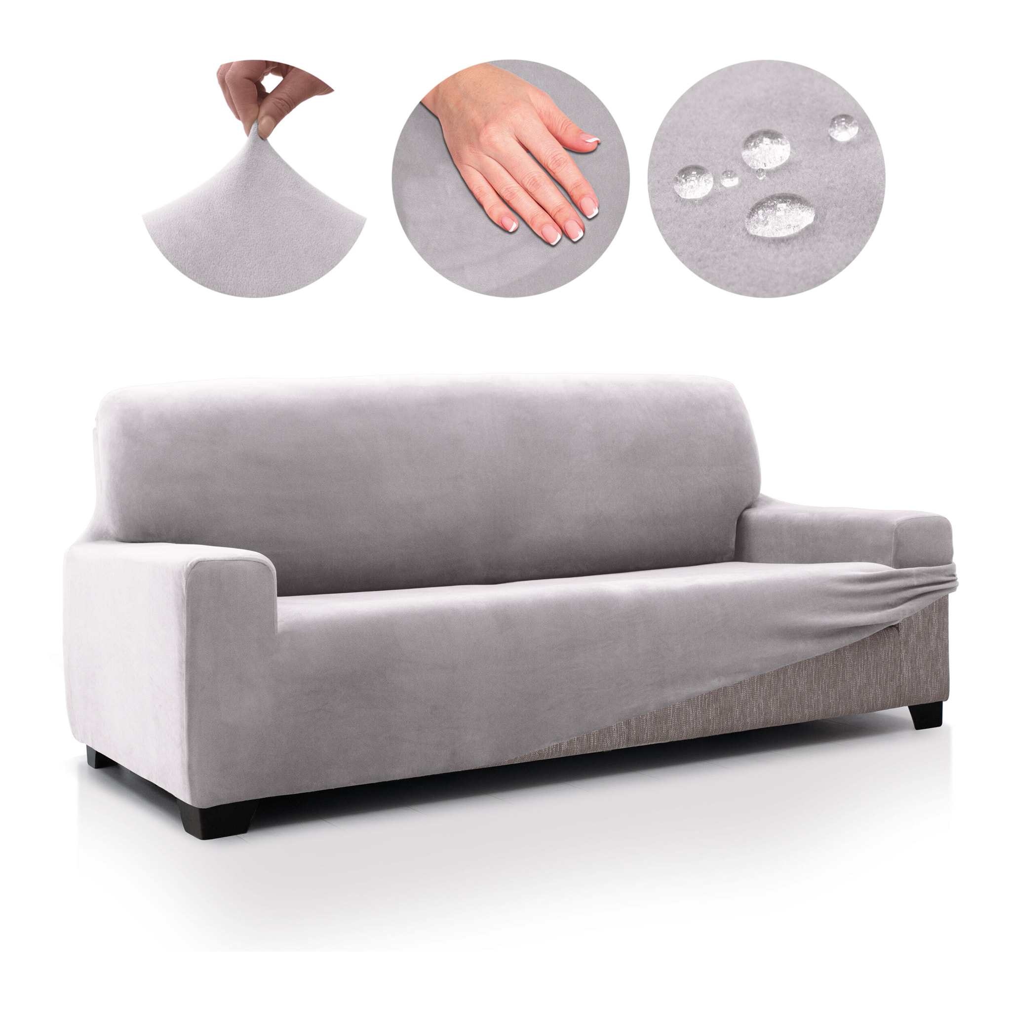 Funda de sofá TERCIOPELO ANTI MANCHAS Multi elástica modelo VERONICA