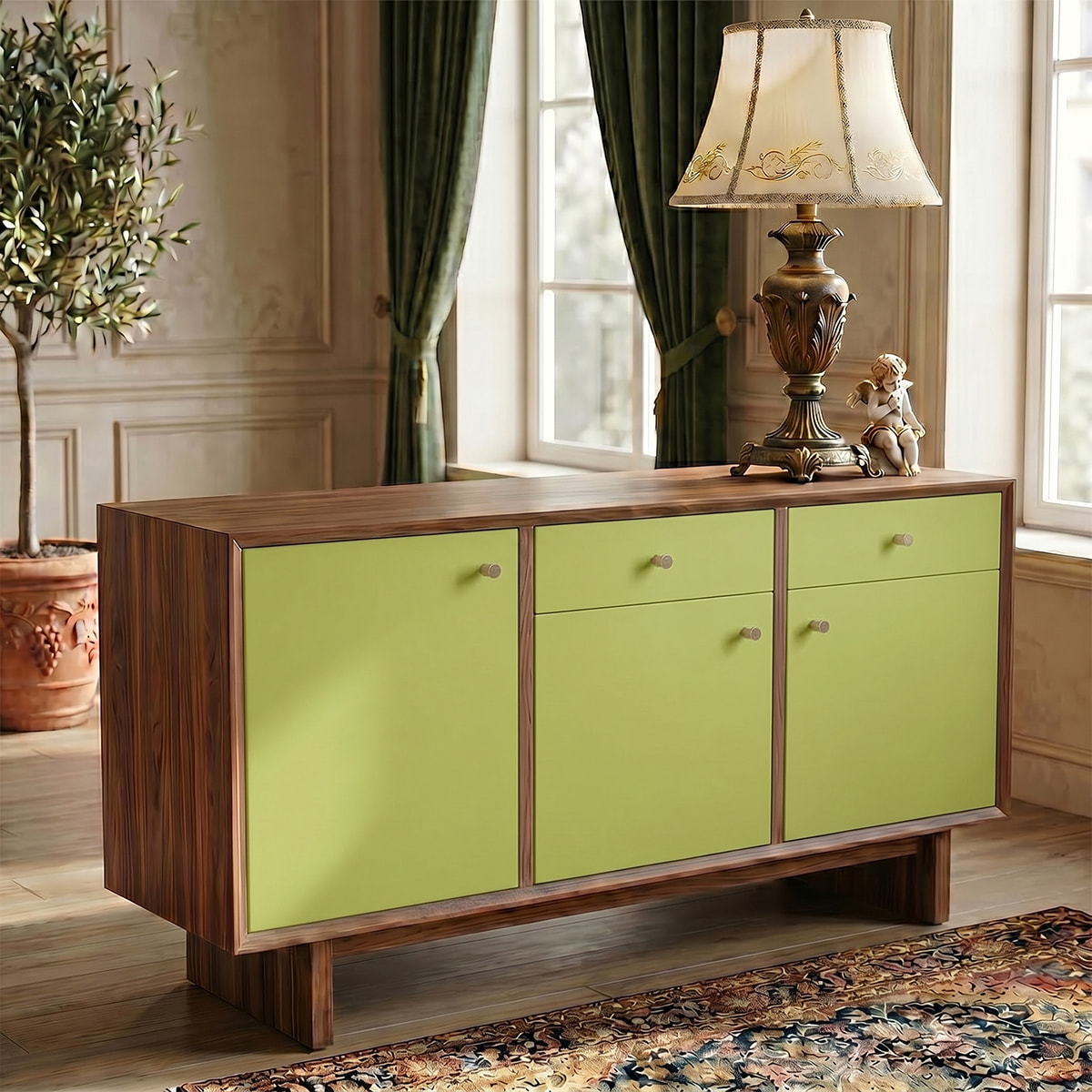 Rouleau adhésif décoratif Vinyle au Mètre - Vert pastel - Sticker Lavable Imperméable Mur Cuisine Meubles