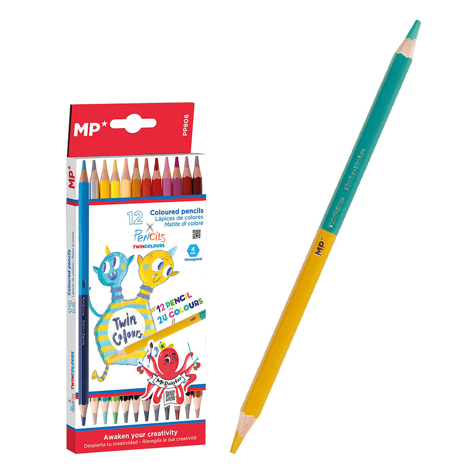 LÁPICES DE COLORES BICOLOR 12 Uds.