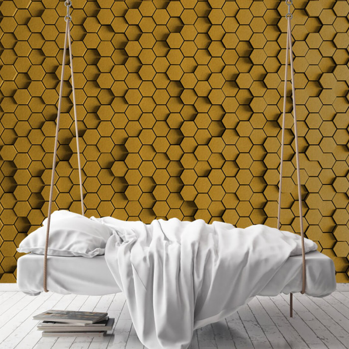 Papier peint panoramique honey - Jaune