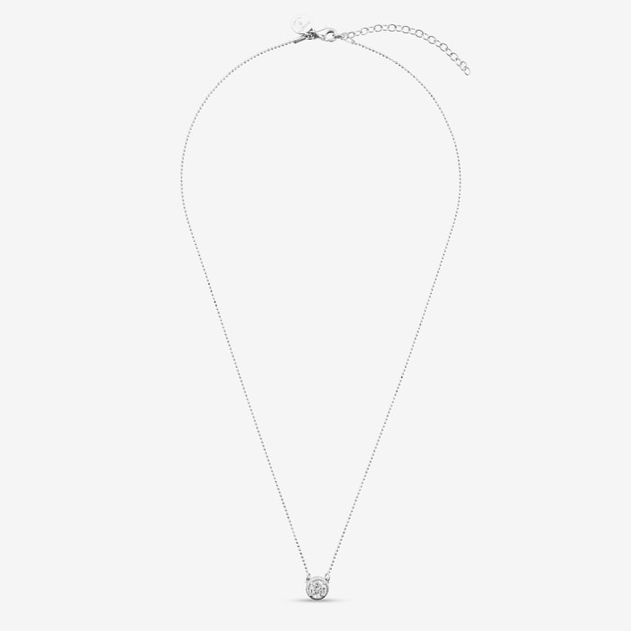 Collana in Argento 925 con Pendente Tondo in Cubic Zirconia