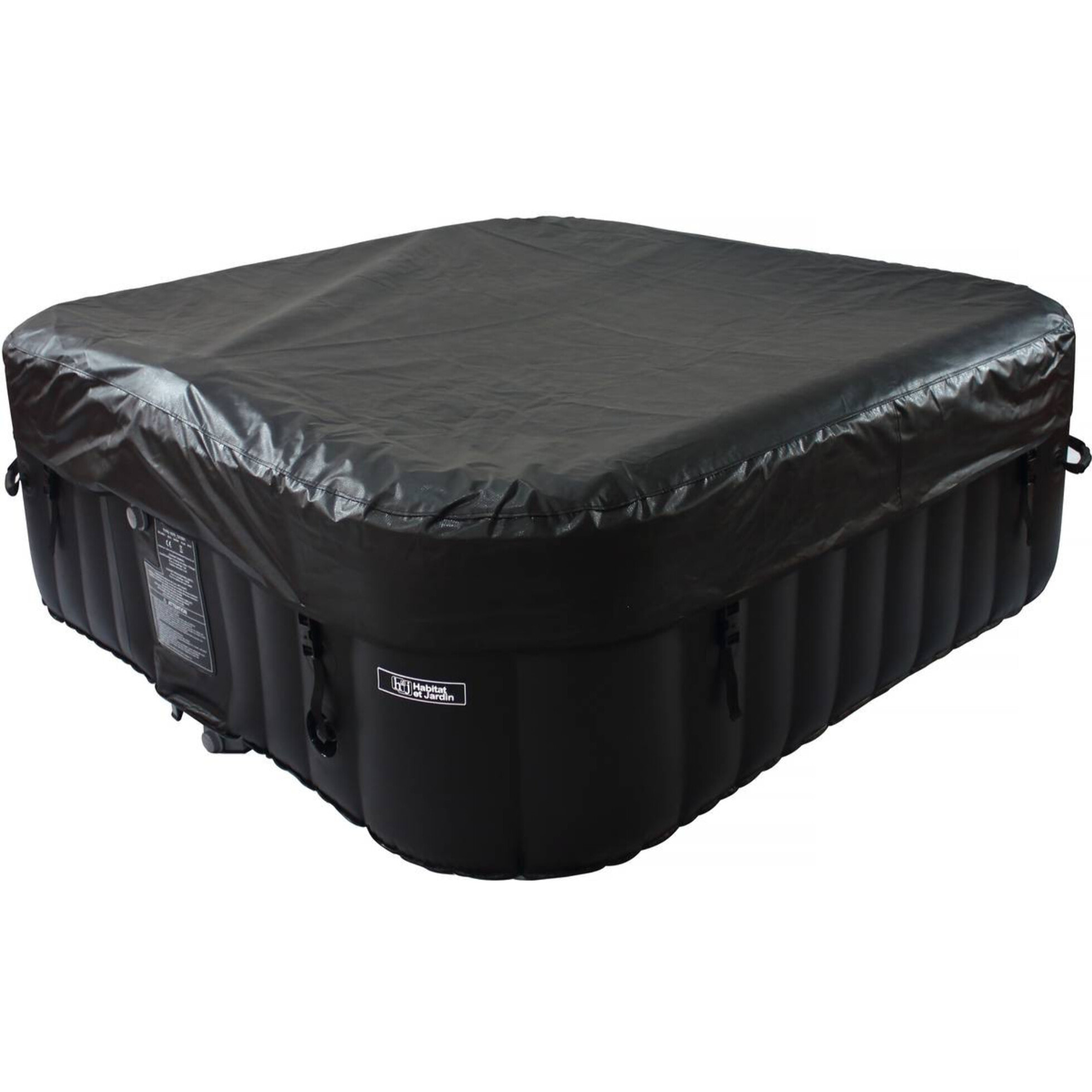 Spa gonflable avec cercle flottant LED "Nice" - 6 places - Gris/Noir