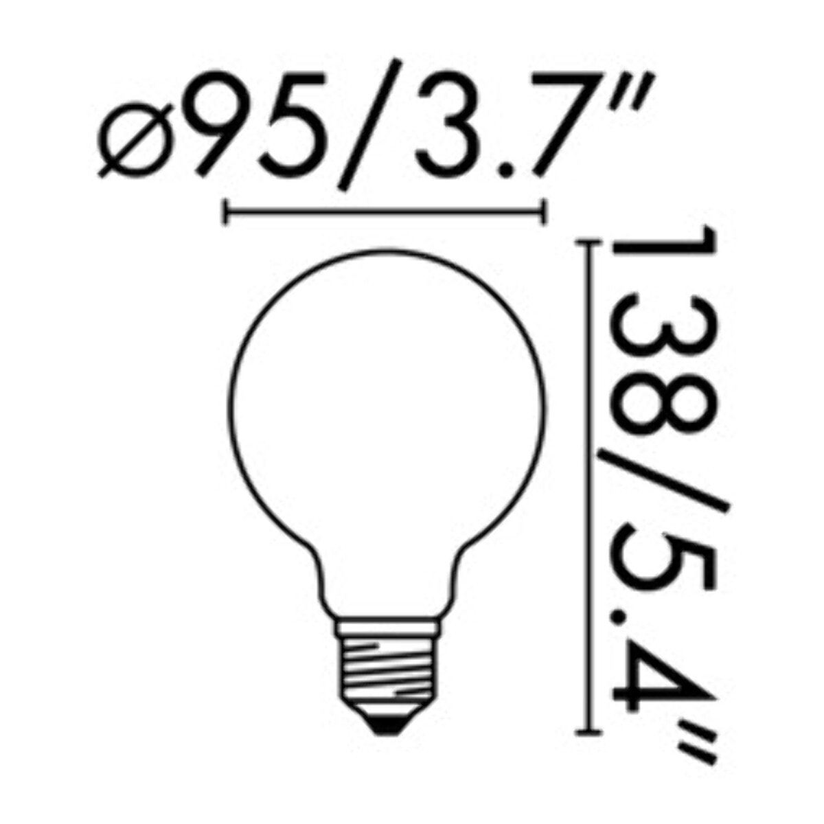 Lampadina GLOBO FILAMENTO E27 LED 4W 2700K Ø95