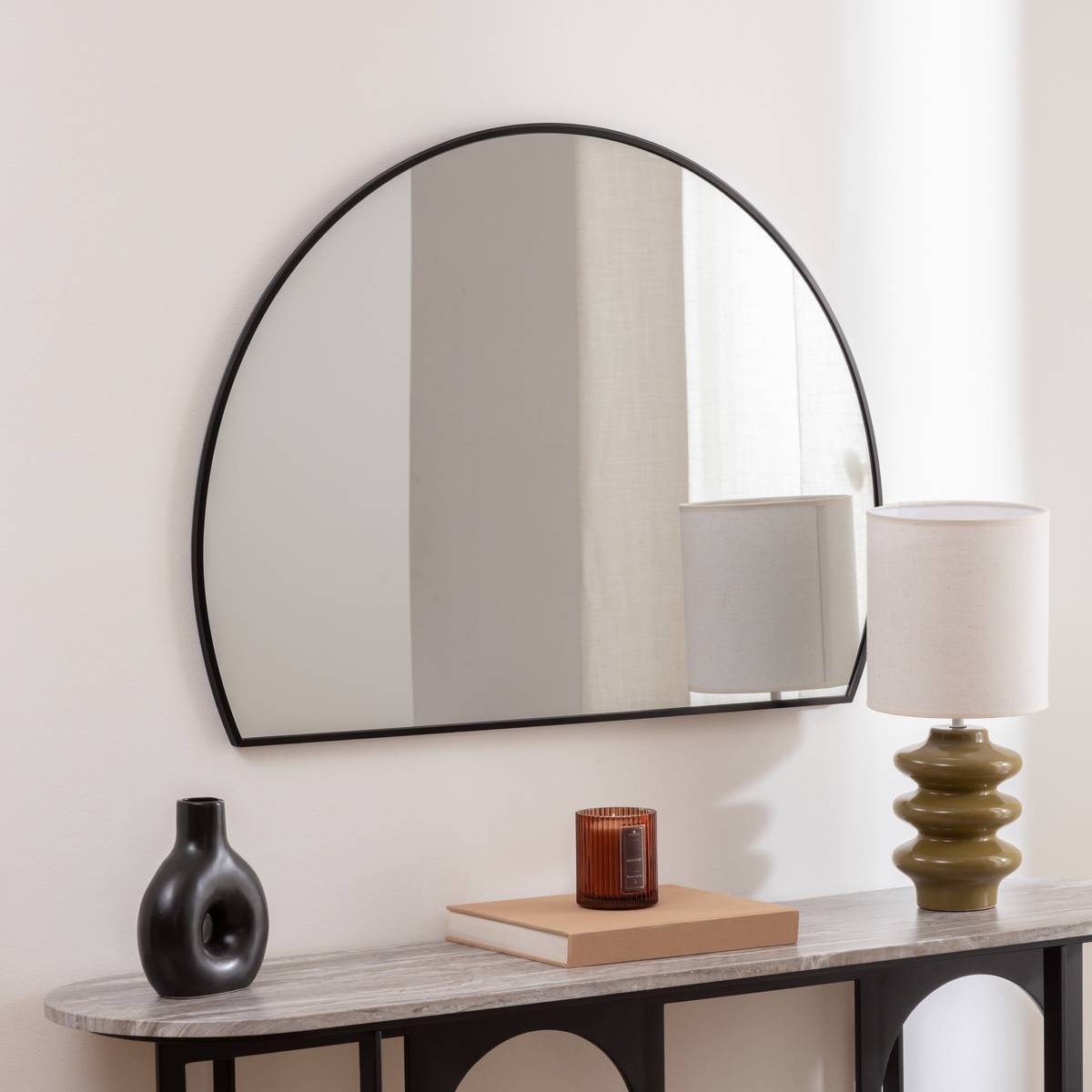 Miroir mural Alice noir 90x65cm