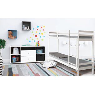 Lit Superposé bois enfant "Lionel" 90 x 190 cm - Blanc