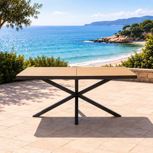 Table de jardin 8 places effet bois 190cm SODRE