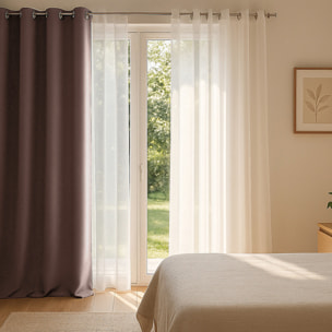 Rideau Polyester Occultant Uni Ombre