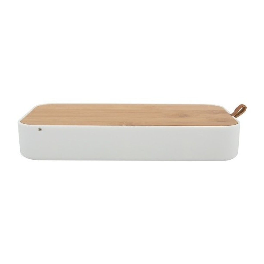 Boîte à bijoux avec miroir Bambou & PS rectangulaire ALAIS Blanc Spirella