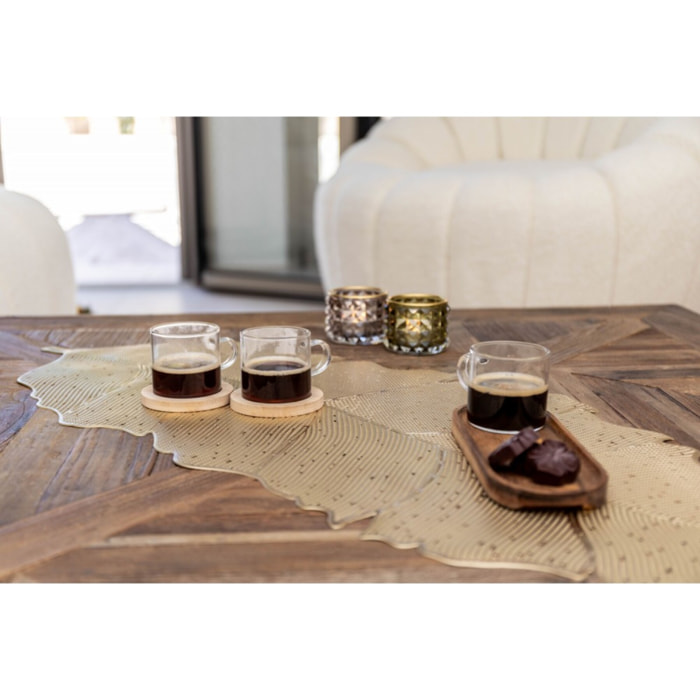 Tasses à thé avec sous-tasses en bambou - lot de 2