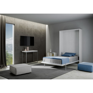 Cama abatible 140 vertical Kentaro Fresno Blanco