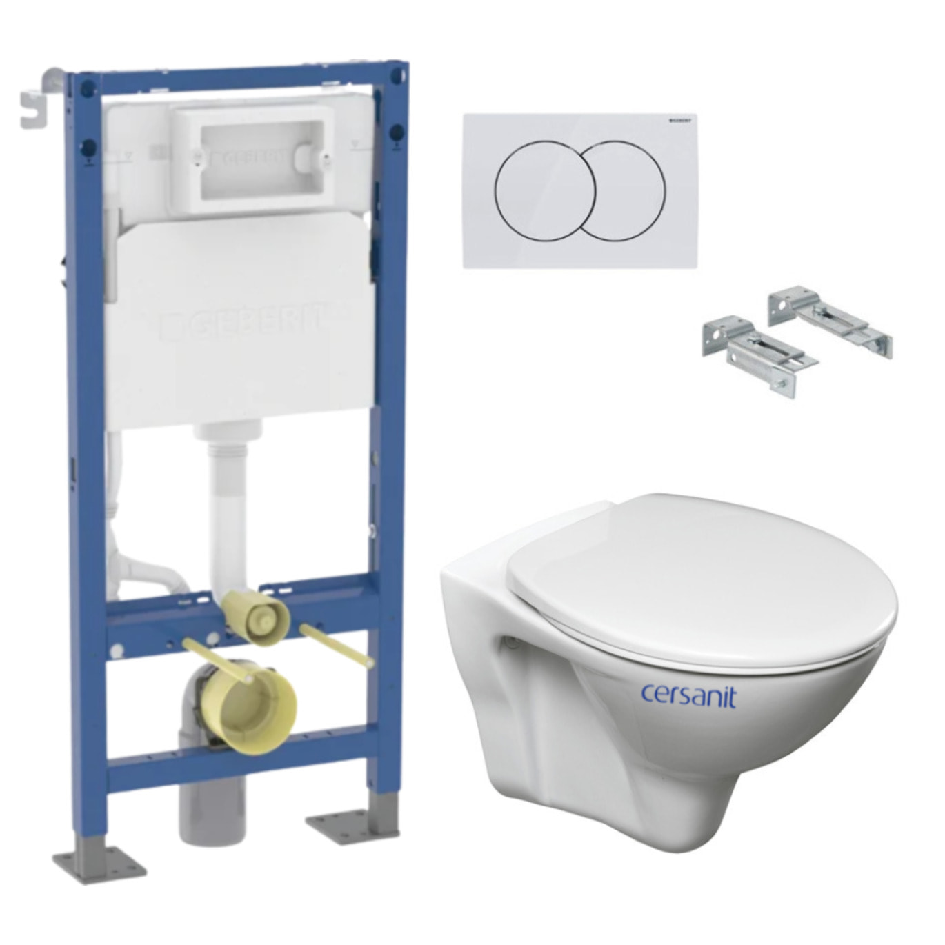 Pack Autoportant Bati-support Geberit Duofix + WC suspendu Jika Neo + Plaque blanche (S-LineProGebX)