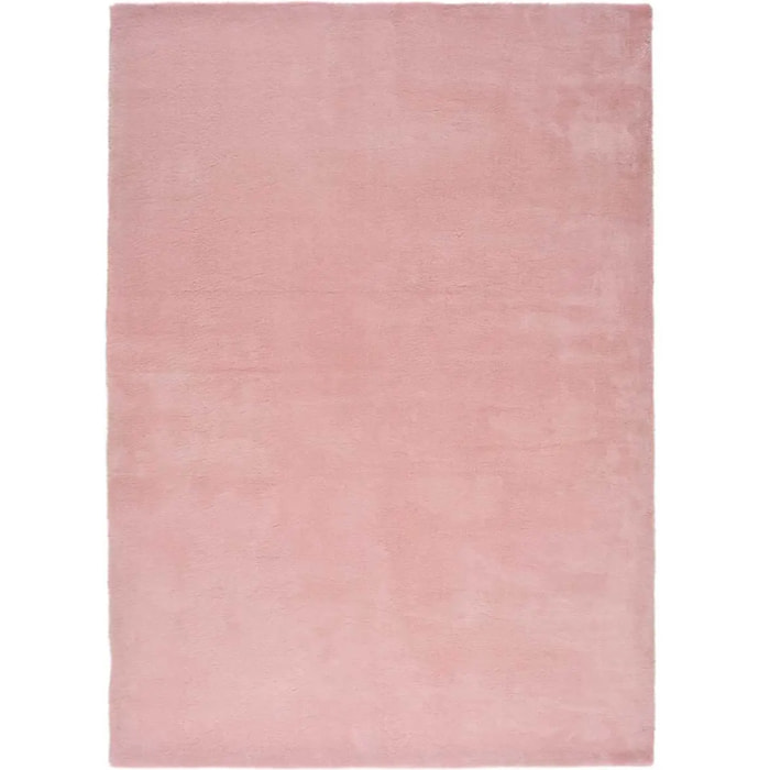 BERNA Alfombra lisa de pelo corto rosa, varias medidas disponibles.
