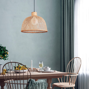FORLIGHT Riba - Lámpara Colgante De Techo De Ratán Natural - Lámpara De Techo Moderna De E