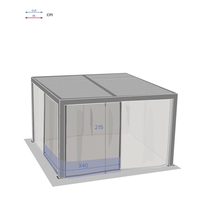 Moustiquaire pour pergola bioclimatique "Majaé" 1 set de 4 rideaux
