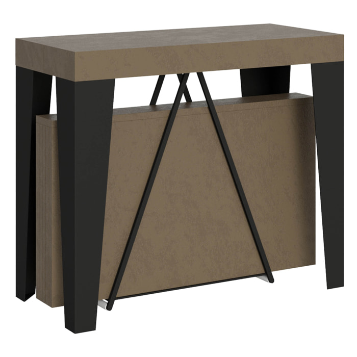 Consolle allungabile 90x40/300 cm Algo tortora telaio antracite