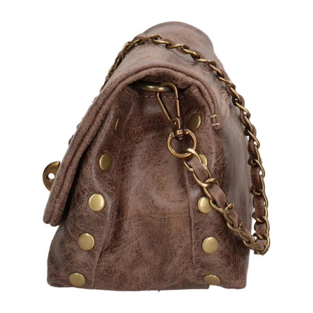 Borsa a tracolla da donna Made in Italy - Modello Floralia Lux - Pelle scamosciata - 25.0 x 15.0 x 11.0 cm