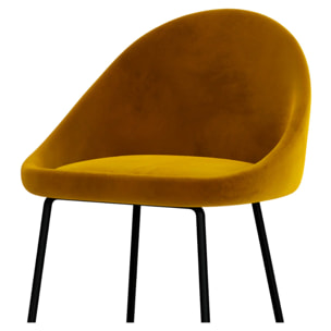 Lot de 2 chaises de bar en velours jaune 75 cm - Misty