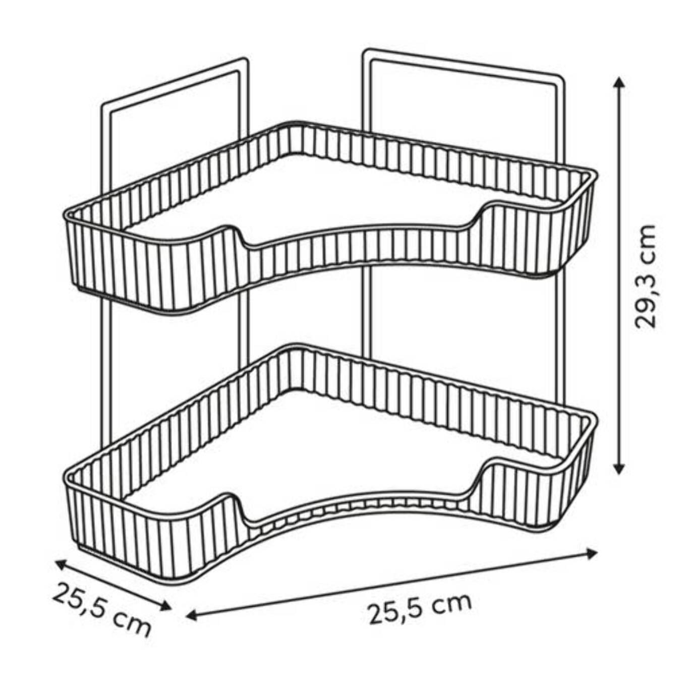 Étagère d'angle 2 niveaux pour douche Alba blanc