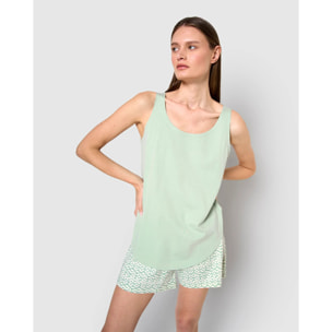 Pigiama spalline cotone agra verde chiaro