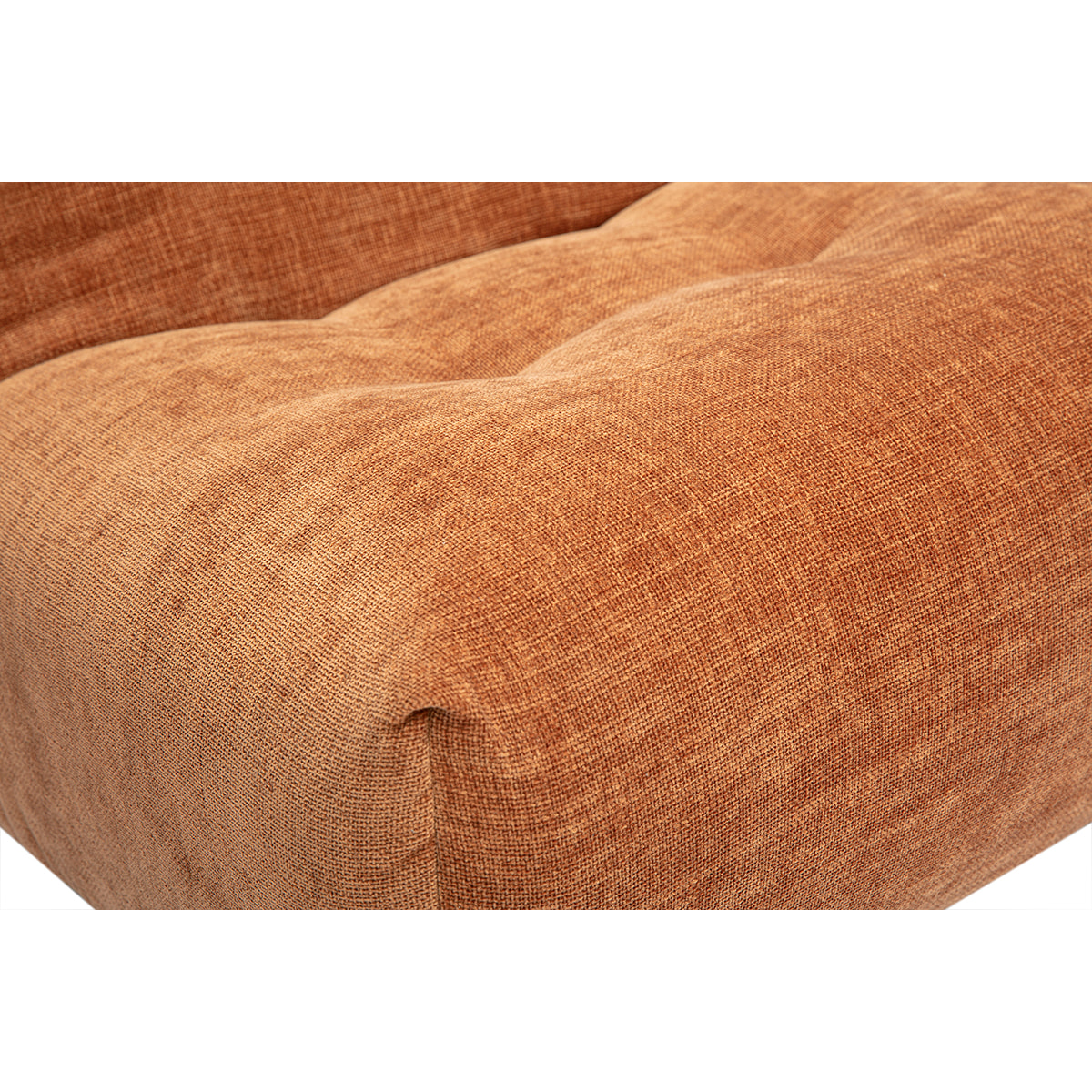 Fauteuil lounge en tissu effet velours texturé terre brûlée BUMPY