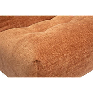 Fauteuil lounge en tissu effet velours texturé terre brûlée BUMPY