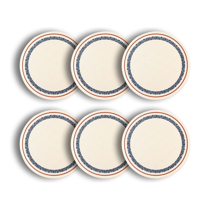 Lot de 6 assiettes à pizza en faïence blanche 32cm AMATXI