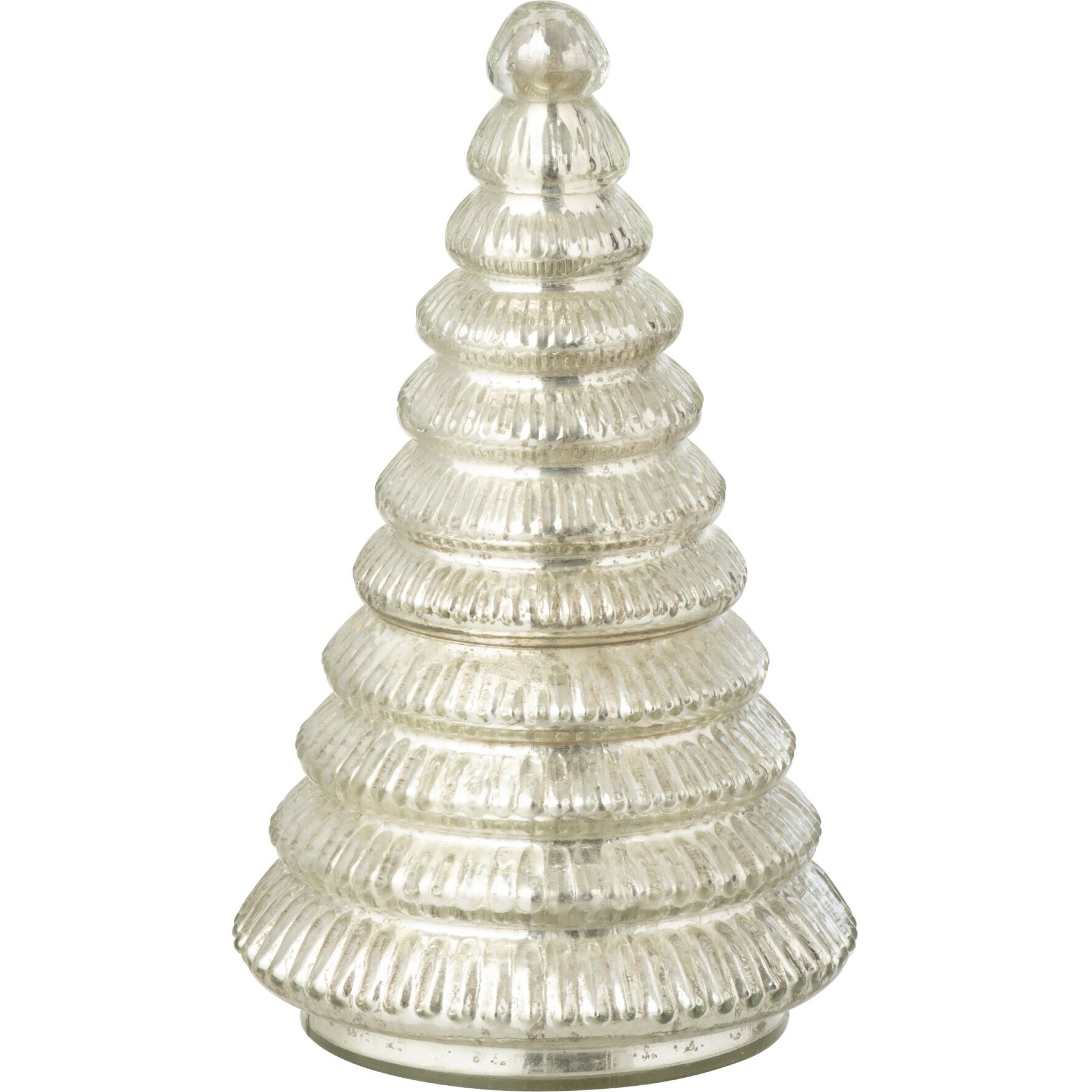 J-Line bougie parfumée Arbre Cotelé - verre - argent - large