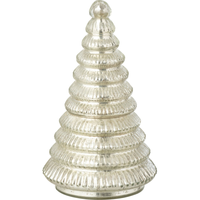 J-Line bougie parfumée Arbre Cotelé - verre - argent - large