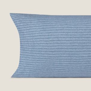 Funda de almohada punto de algodón rayas Punra color azul Punto de algodón