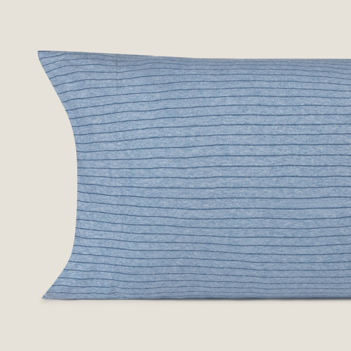 Funda de almohada punto de algodón rayas Punra color azul Punto de algodón