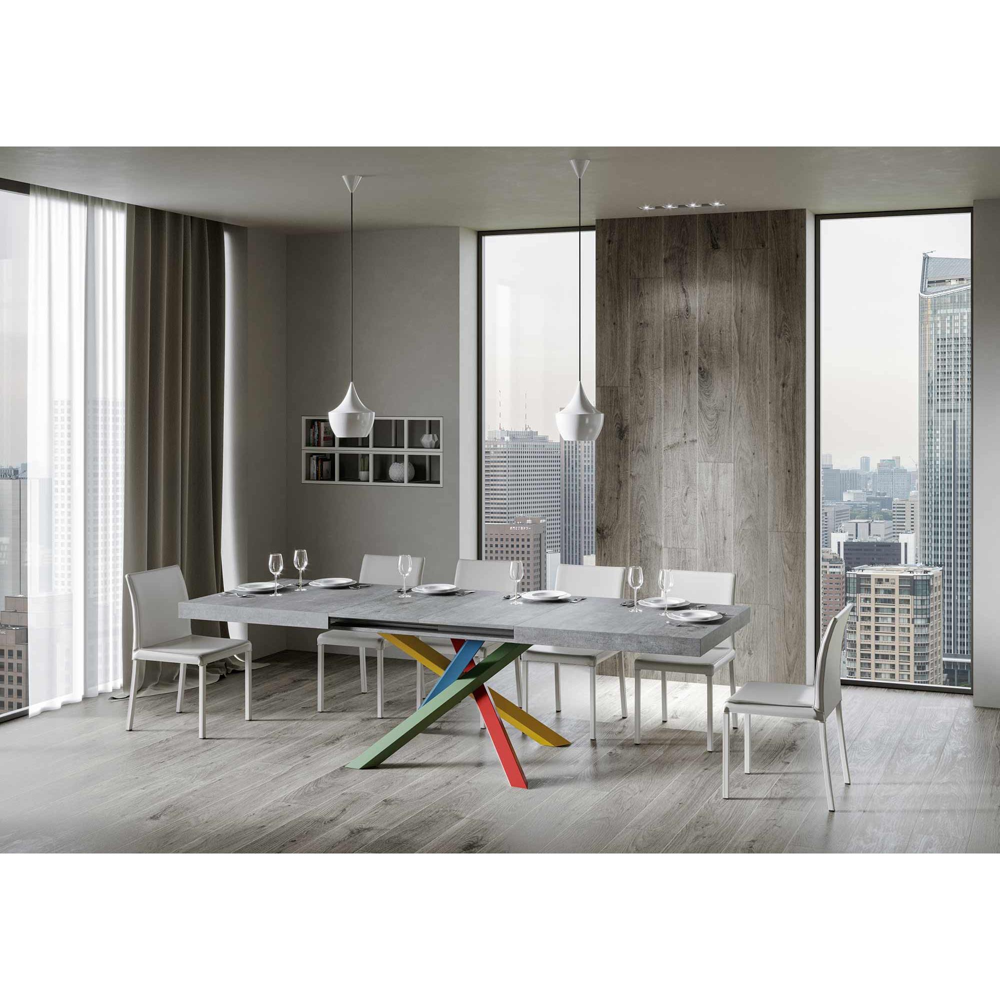 Mesa extensible 90x130/234 cm Volantis Cemento estructura multicolor 4/B