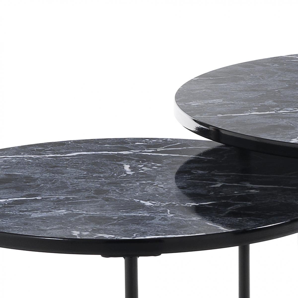 Set 2 tavolini THIN-R BLACK MARBLE