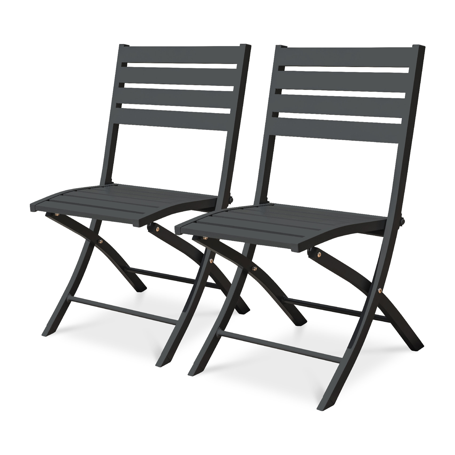 MARIUS - Lot de 2 chaises de jardin en aluminium