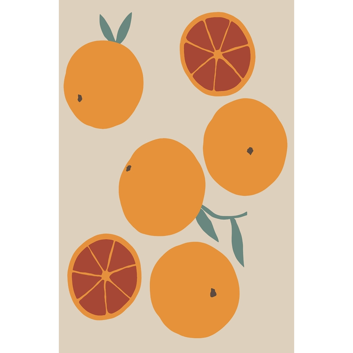 Tableau orange fraiche Toile imprimée