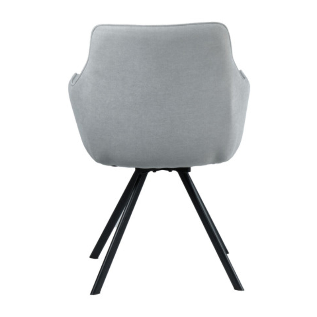 Chaise pivotante 360 en lin accoudoirs et pieds en métal noir - BERLIN
