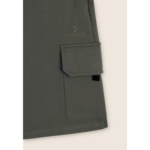 Pantaloni corti in Cotone con Tasca Cargo singola