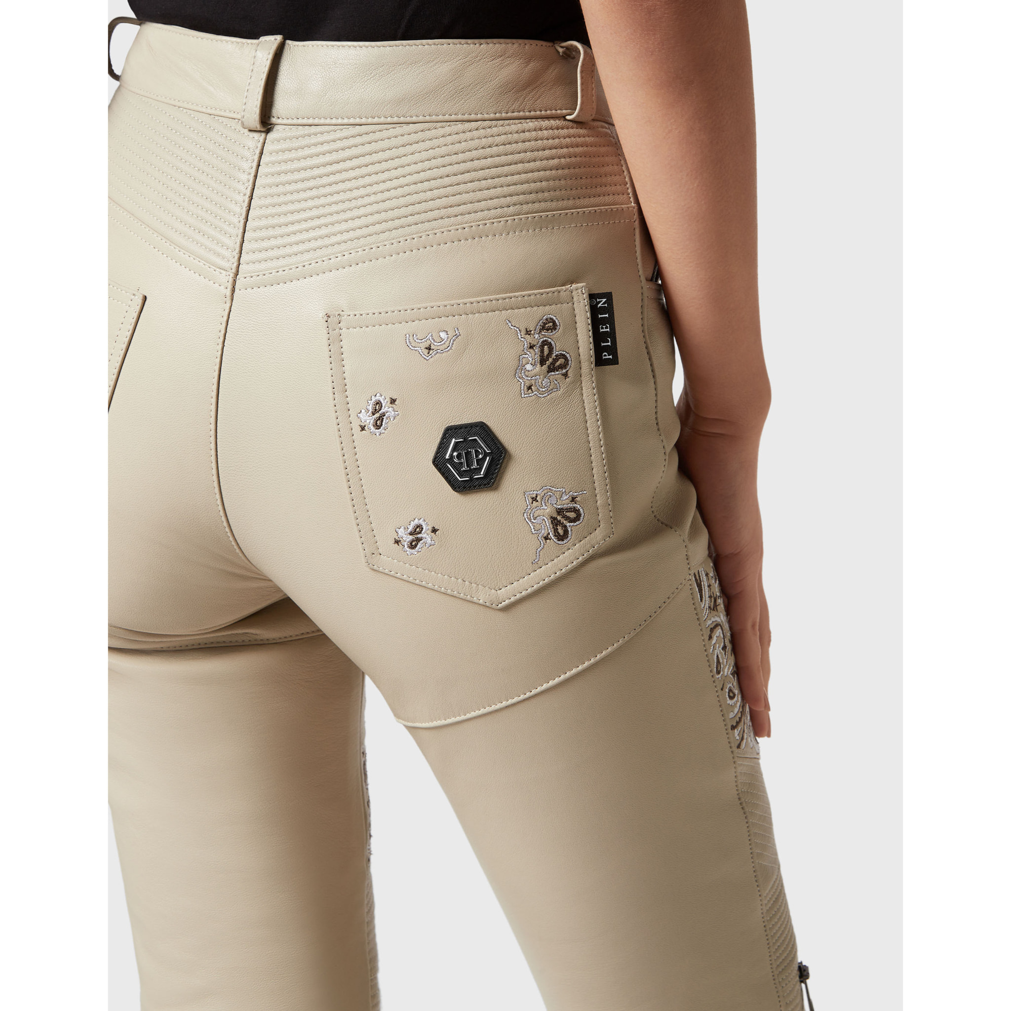 PHILIPP PLEIN Leather Trousers PAISLEY