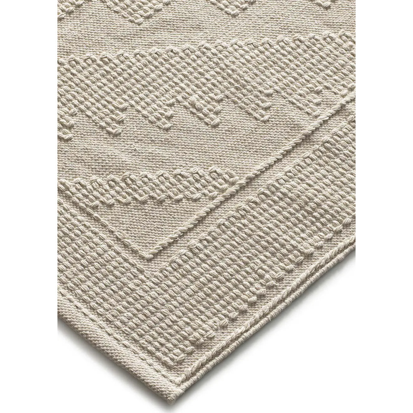 PAMUK Alfombra étnica algodón reciclado con relieve en crema, varias medidas disponibles