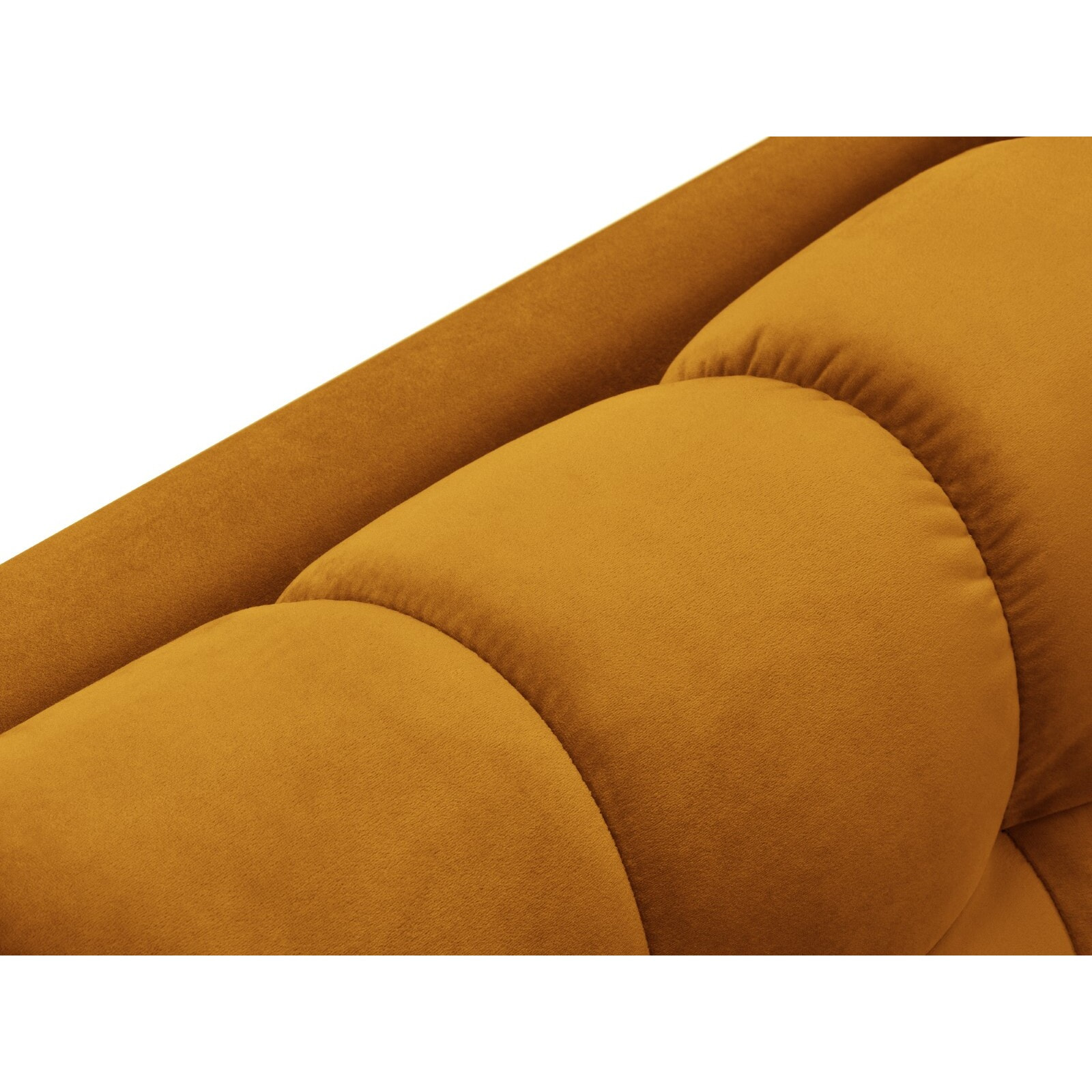 Méridienne droite "Bali" en velours jaune