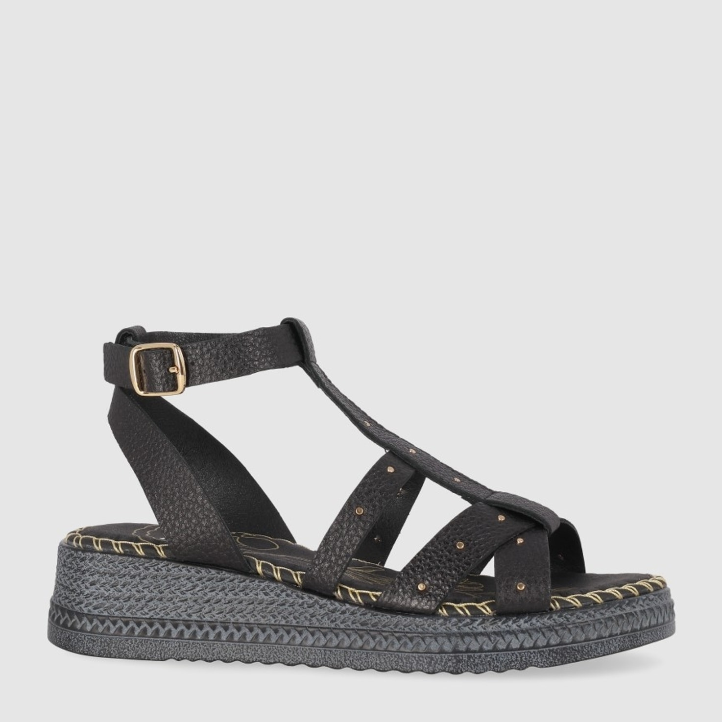 Sandalias de Piel - Negro - Tacón: 5 cm