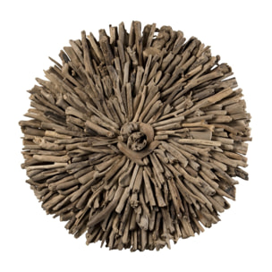 SAM - Décoration murale ronde 80x80cm bois flotté
