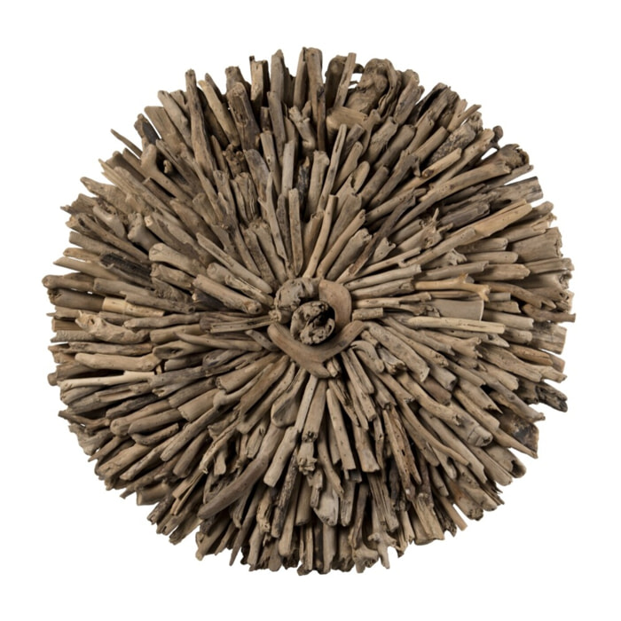 SAM - Décoration murale ronde 80x80cm bois flotté