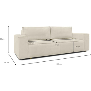 Canapé convertible 3 places en tissu chenille - HARPER