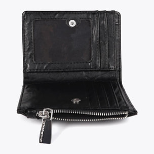 Portafoglio effetto pelle rugosa con borchie