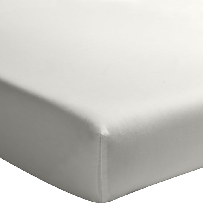 Drap Housse - Bonnet 30cm 100% Percale De Coton Lavé Gris Perle