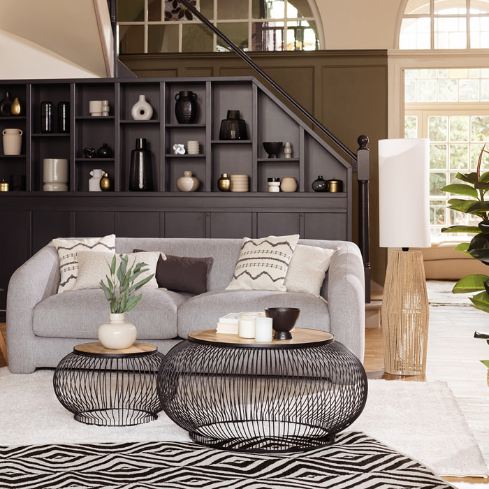 Tables gigognes "Esther" noires - métal & manguier