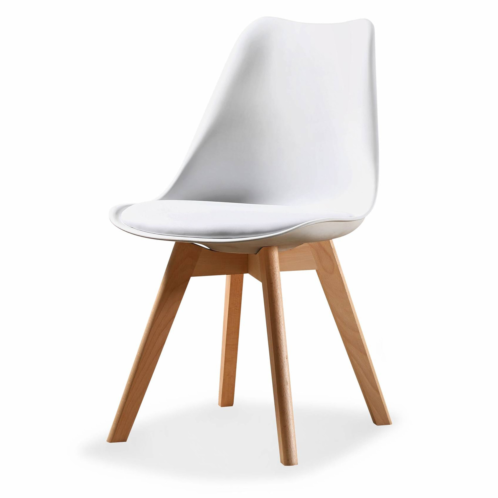 Table à manger rectangulaire bois 120cm blanc - Hedvig - 4 chaises. 4 places. scandinave. pieds bois